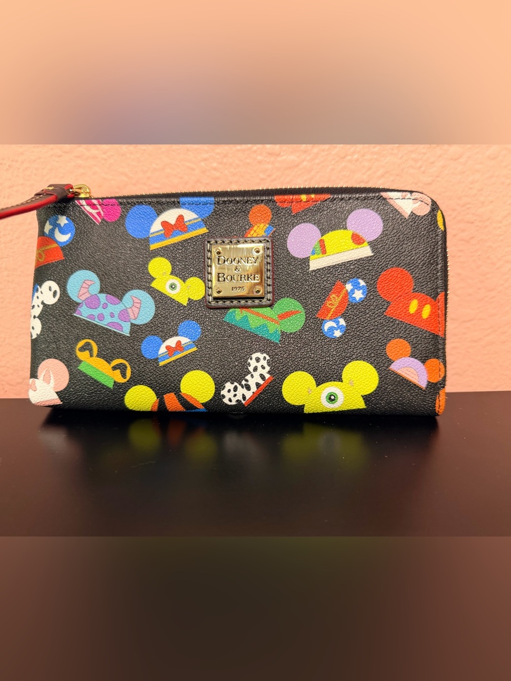 Dooney & Bourke Black “I AM”half-zip Wallet